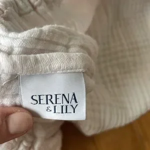Serena & Lily Whales Crib Sheet Fitted White/Blue 100  Serena and Lily Gauze Crib Sheets main image 1
